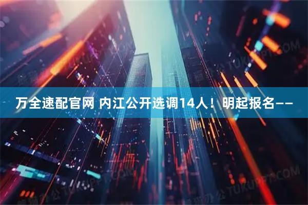 万全速配官网 内江公开选调14人！明起报名——